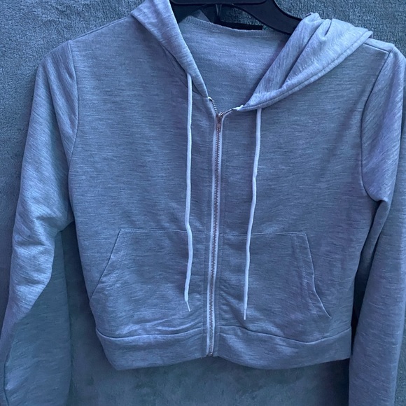 Gray zip up hoodie